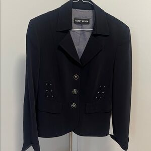 Gerry Weber Navy Lace-Up Detail Tailored Blazer